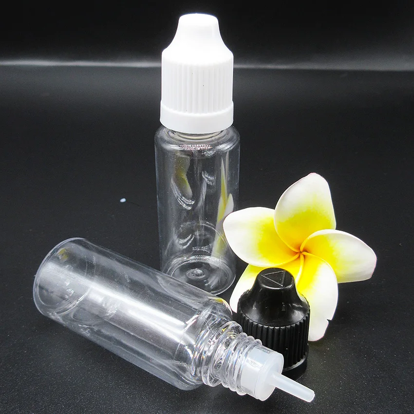 

10pcs liquid nicotine package,e juice dropper bottle,clear 20ml empty bottle ,needle tip colorful caps