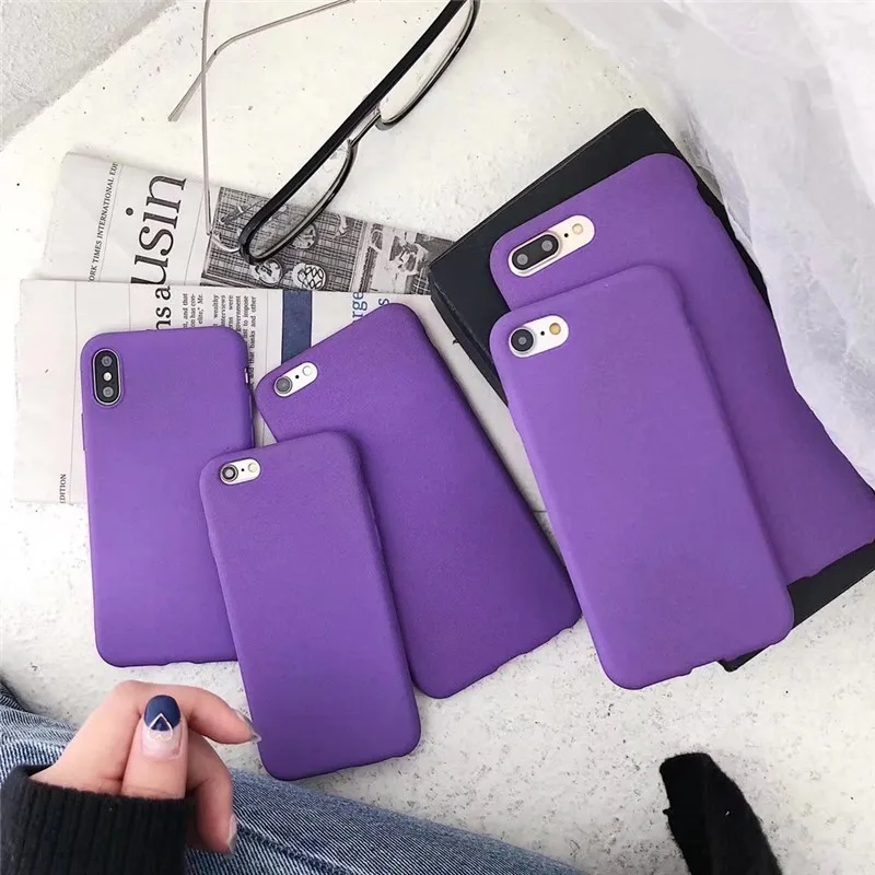 Роскошные фиолетовые волоконные силиконовые чехлы для телефонов iPhone 7 7plus 6 6s Plus 8