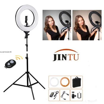 

JINTU 18" LED Video Ring Light with Mirror + Bluetooth Remote +Tripod for DSLR & iPhone & Android Smartphone Makeup Youtube