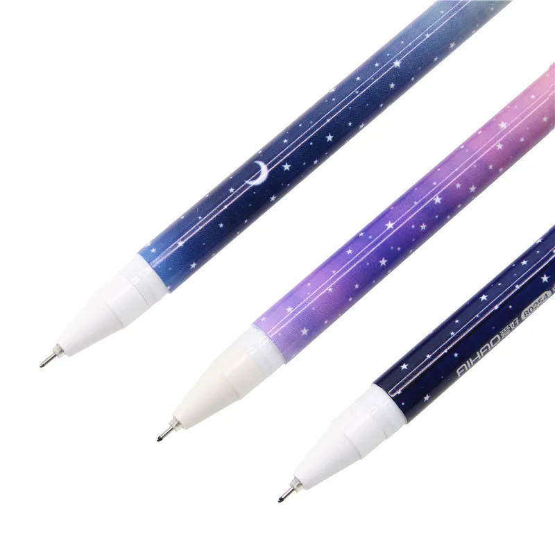 3 X Фантастическая Галактическая Звездная небесная длинная ручка, гелевая ручка для письма, ручка для письма, школьные канцелярские принадлежности, канцелярские принадлежности для студентов, для детей