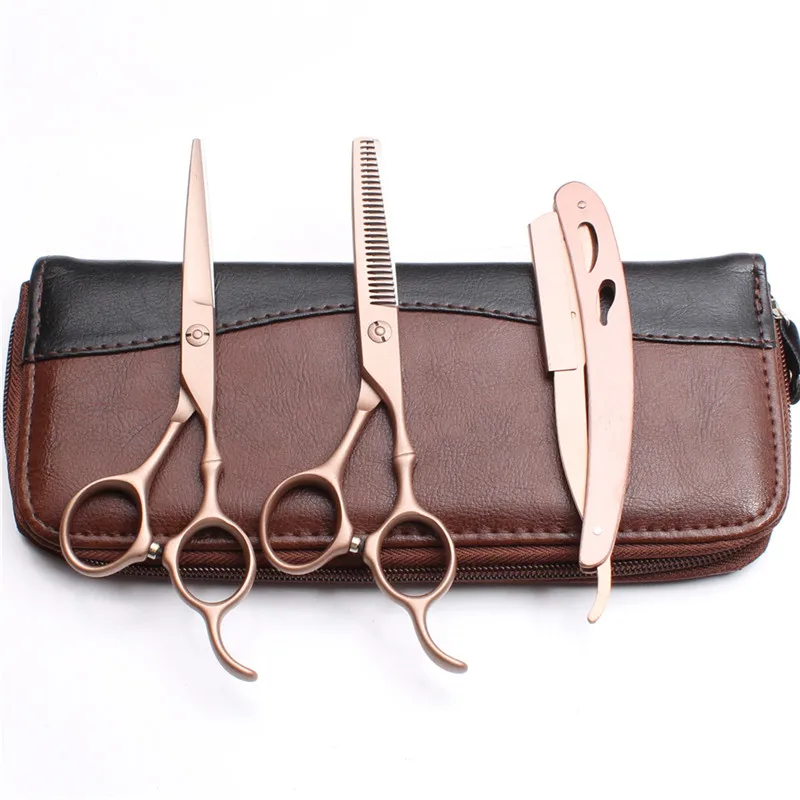 3 шт./компл. C9030 6,0 ''индивидуальные брендовые Профессиональные парикмахерские человеческие ножницы для волос Бритва+ ножницы для резки+ истончающие ножницы