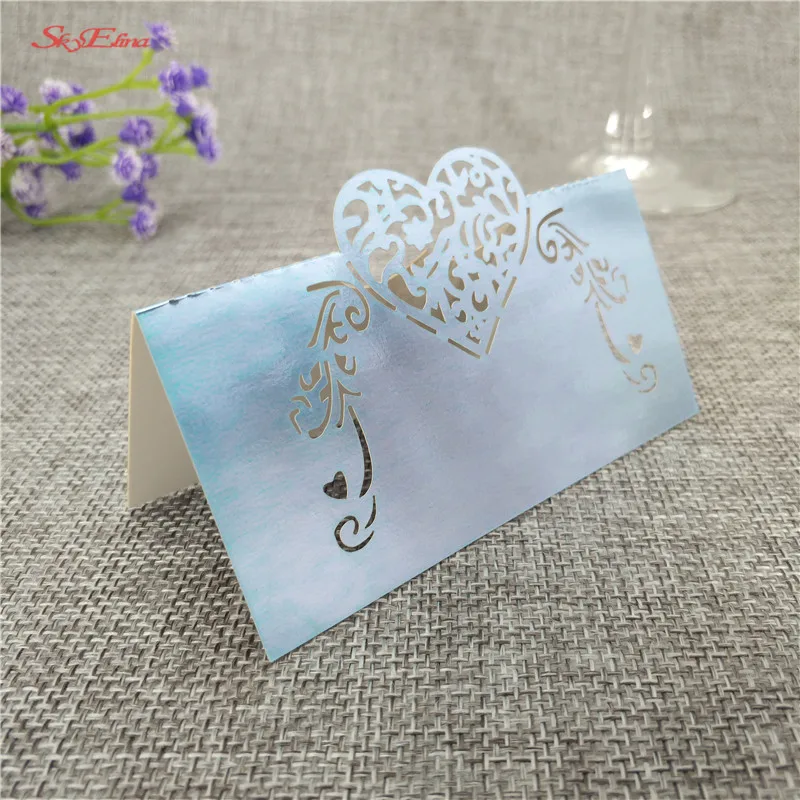 50pcs Heart Shape Laser Cut Wine Guest Party Table Name Place Cards Wedding Invitations Table Name Card Party Decoration 6z (44)