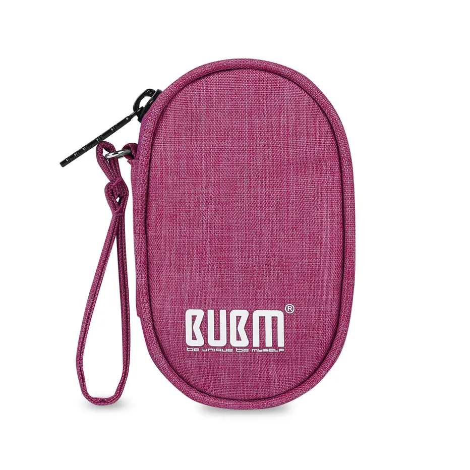 BUBM чехол для переноски наушников держатель сумка для хранения USB гаджет органайзер для наушников Мини-чехол для наушников, Airpods, кабель, usb-накопитель - Цвет: Oval Rose red
