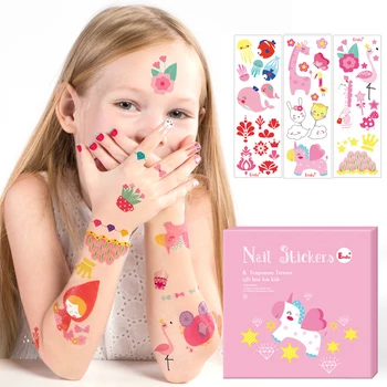 

Finger Rock Children Temporary Tattoos Nail Sticker DIY Cute Waterproof Temporary Tattoos Sticker Kids Cartoon Toy Bouquets
