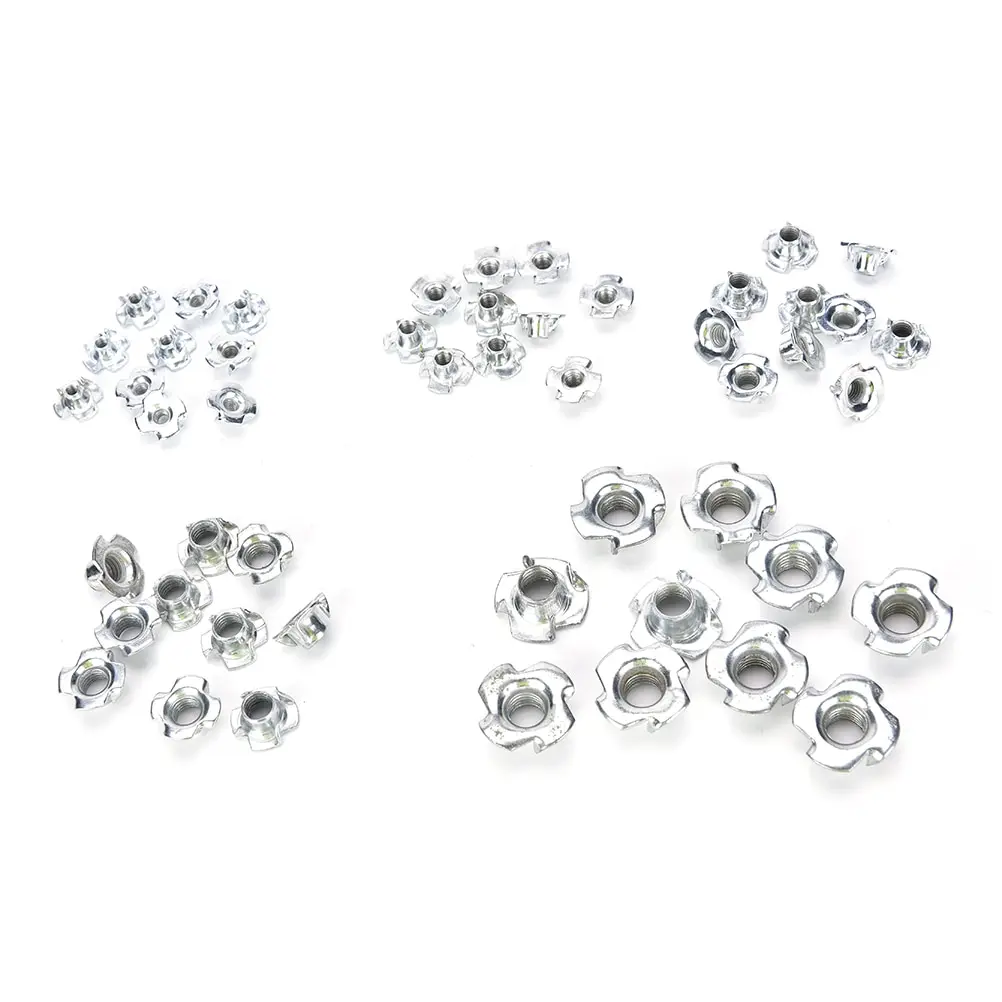 

10pc M4 M5 M6 M8 M10 Threaded Insert Nut Furniture Nuts For Wood Hex Socket Screw Flanged Barbed Zinc Top Quality