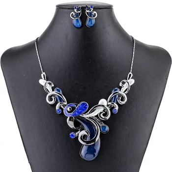 

MS1504913 Fashion 5 Colors Jewelry Sets High Quality Necklace Sets For Women Jewelry Blue Resin Unique Design Party Gift