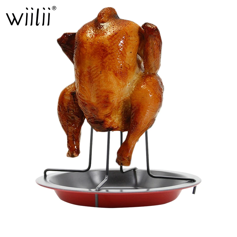 

Kitchen Outdoor BBQ Tools Chicken Duck Holder Rack Grill Stand Roasting For BBQ Rib Non Stick Barbecue Accessories