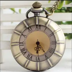 Винтаж бронза антиквариат темно-коричневого стекла римскими цифрами хорошее качество стимпанк женские и мужские карманные часы подарок