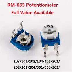 20 штук RM065 триммер переменный резистор с потенциометром RM-065-103/101/102/104/105/201/202/203/204/501/502/503/504 1-10 K