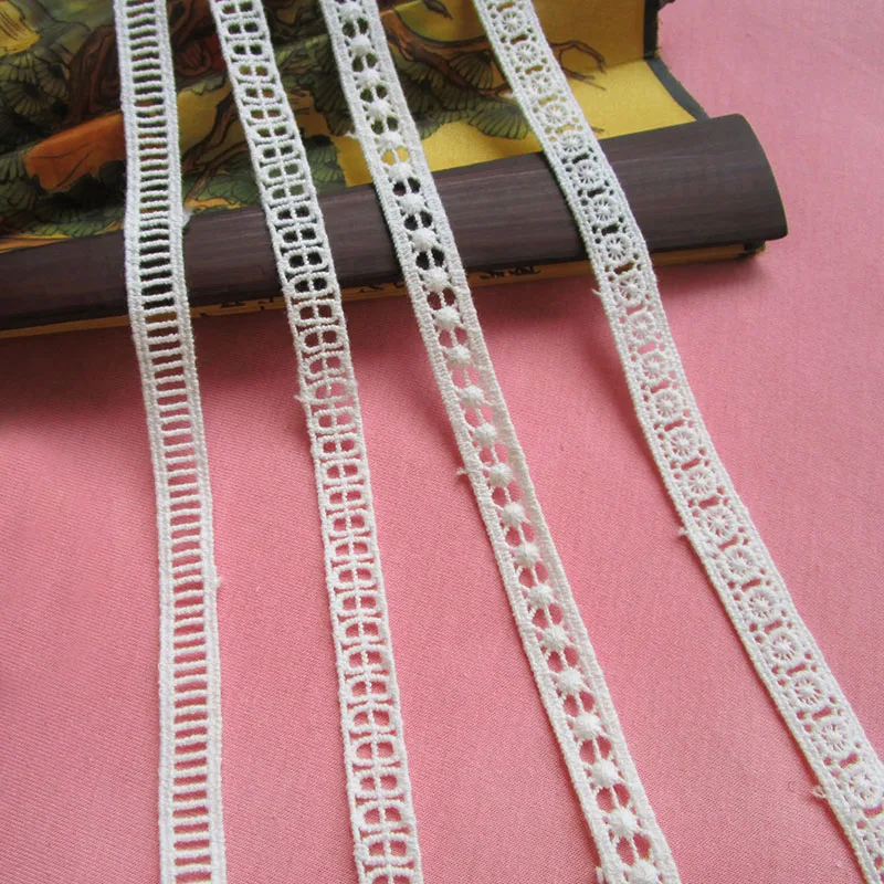 

1pc 100%cotton Embroidered Lace Trim High Quality DIY Patchwork Applique Lace ribbon For Sewing Decoration african lace fabric