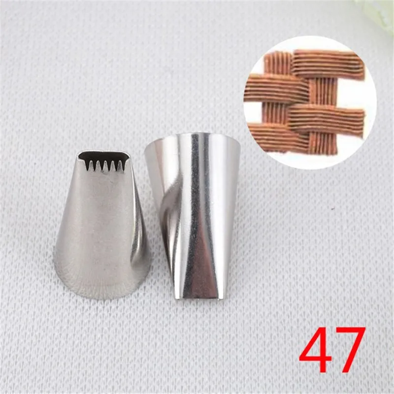 

47# Icing Piping Nozzles Cake Decorating Tools Baking Pastry Supplies Basket Weave Cake Tips Bakeware Fondant Baking Tools