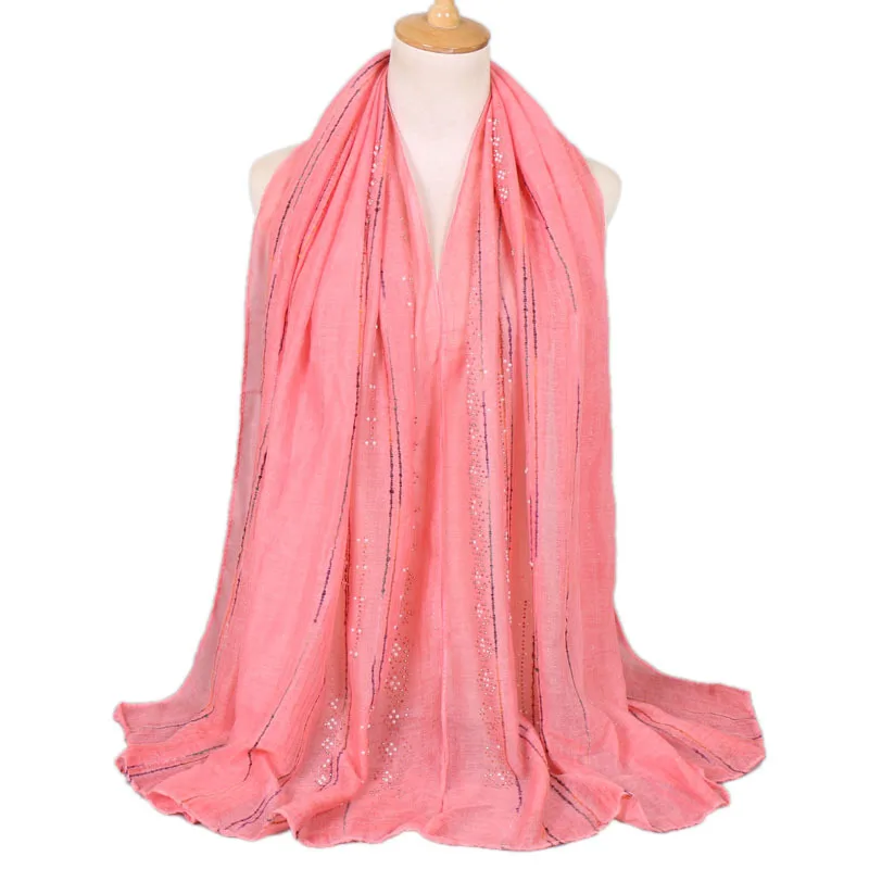 Самый последний дизайн Европейский люрексом бисер Вискоза Шаль Шарф Для женщин высокие качественные шарфы и шали пашминовый палантин