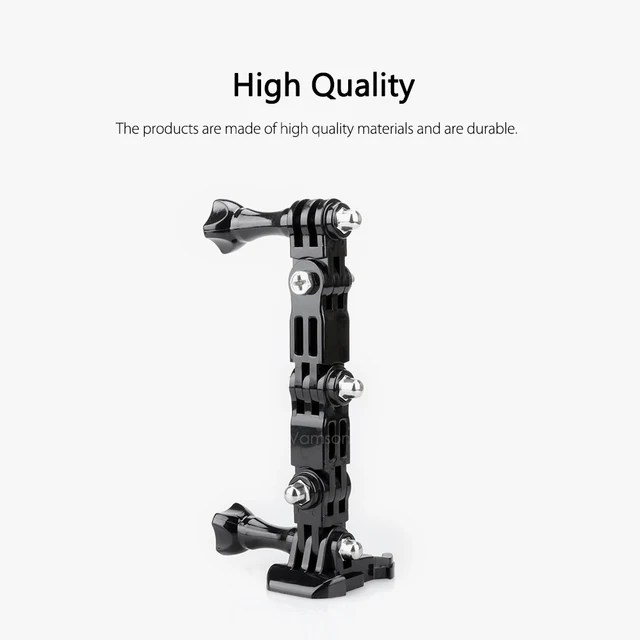 Vamson Accessories for Gopro Hero 6 5 4 3 Helmet 4 Way Adjustable Pivot Arms Neck Strap Mount for Xiaomi YI for SJCAM VP126A