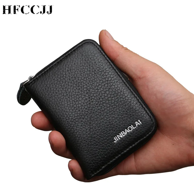 

NEW Brown Purse For Men Genuine Leather Men's Wallets Male Wallet Card Holder Cowskin Soft Mini Purses Carteira HC163
