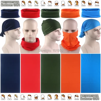 

100pcs/lot Wholesale Various Pattern Outdoor Sports Tube Elastic Seamless Plain Bandana Solid Multifunctional Headwears