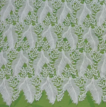 

1Yard High Quality Leaf Pattern Nigerian Lace Fabrics For Wedding Most Popular French Guipure Cord Lace Fabric For Party Dresses