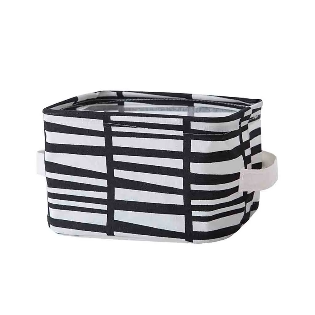 Desktop Storage Basket Toy Storage Cosmetic Home Fabric Ornaments Linen Box Book Organizer Stationery Container - Цвет: C