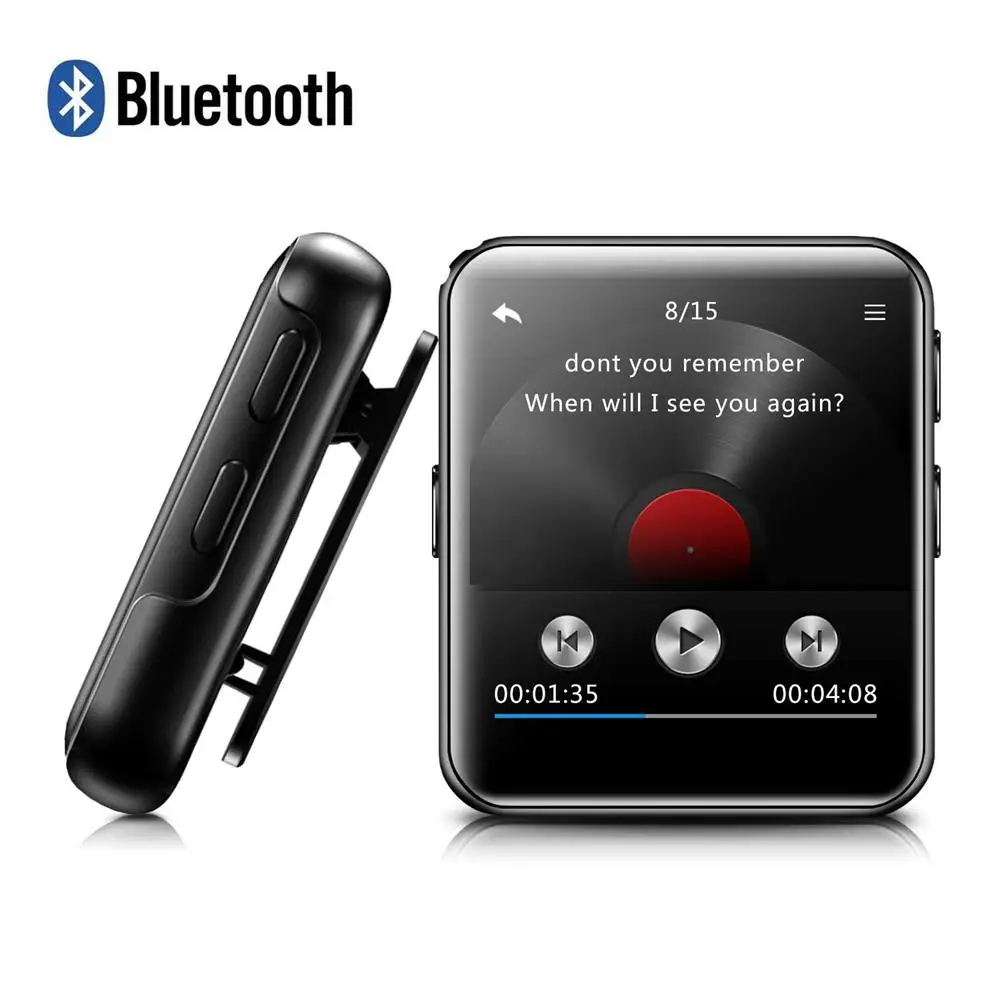 MP3 Player Bluetooth4.2 with Clip HiFi Metal Audio Music Player with FM