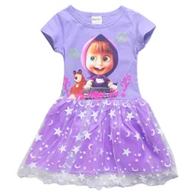 

2018 New fashion infant toddler girls Masha party dress lovely baby kids flower ball gown cosplay costume