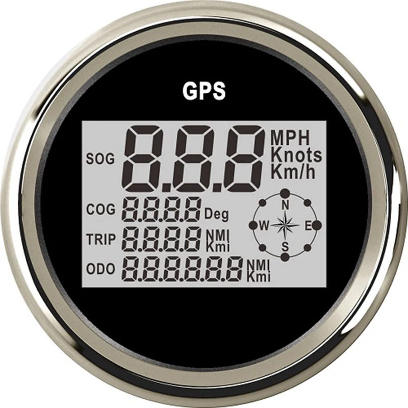 85 мм lcd Цифровой Автомобильный спидометр gps одометр 0-999 узлов км/ч mph 12 В/24 В с подсветкой морская яхта Мотоцикл лодка автомобиль