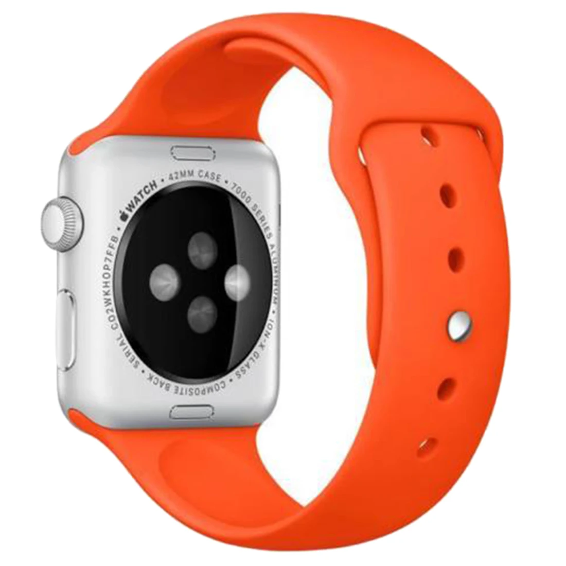 

1 pair Replacement Silicone Wrist Bracelet Sport Band Strap for Apple Watch, 42mm Orange