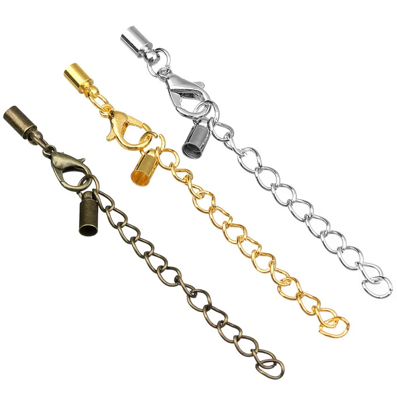 20pcs-lot-Hole-size-3mm-Round-Leather-Cord-End-caps-End-clasps-With-Lobster-Clasp-Extender