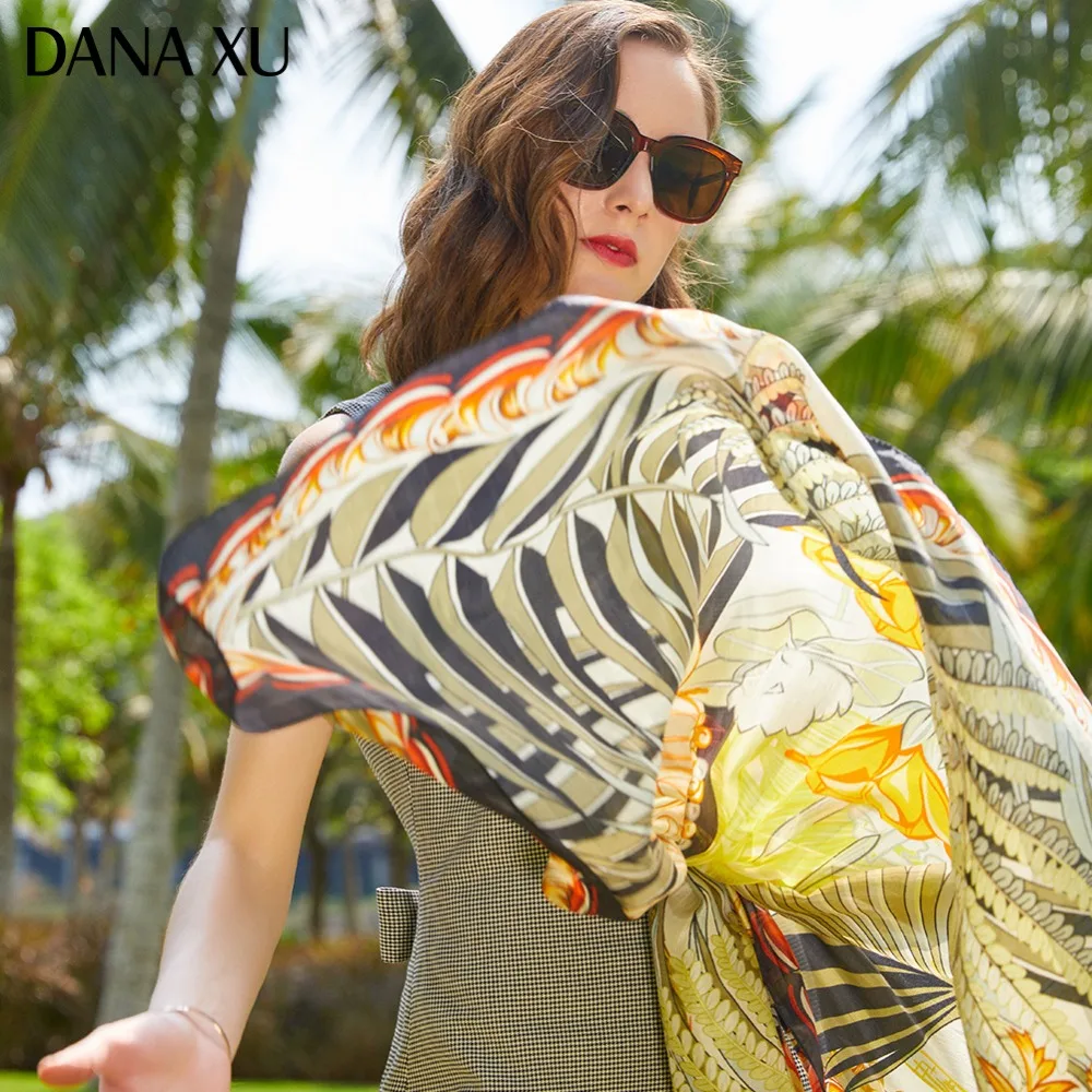  2019 Silk Long Scarf Luxury Brand Women New Design Beach Blanket Shawl Wear Swimwear Bandana Hijab 