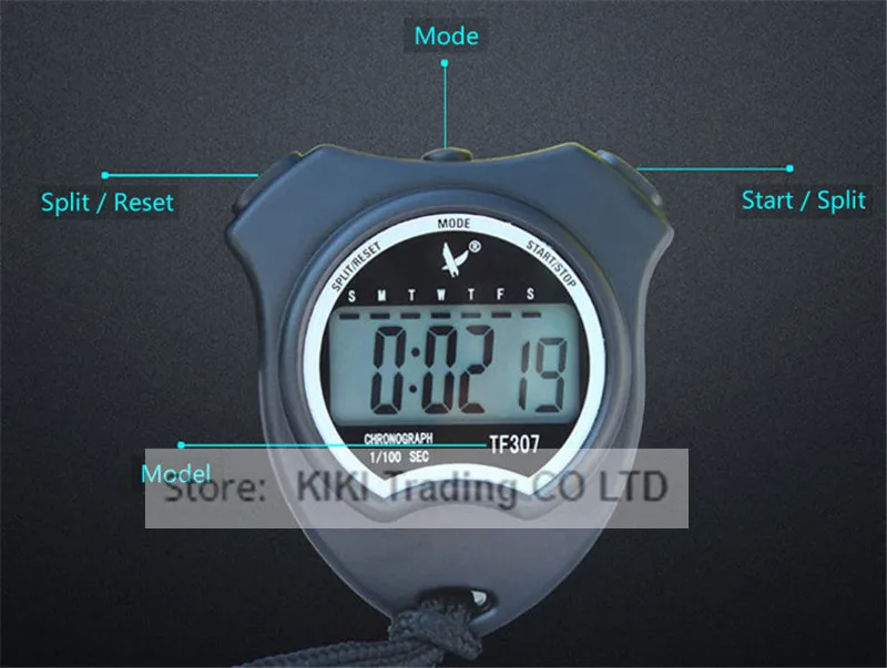 Timer Running Digital Handheld Stopwatch Clock Count down Alarm With Lanyard HOT 