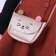 Детское портмоне, милый мини-кошелек с кошачьими ушками, сумка на плечо для девочек, сумка-мессенджер из искусственной кожи с рисунком