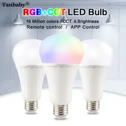Tanbaby Ми свет RGB + теплый белый + белый (RGB + CCT) светодиодный лампы E27 затемнения светодиодный лампы AC85-265V светодиодный светильник WI-FI 2,4 г РФ