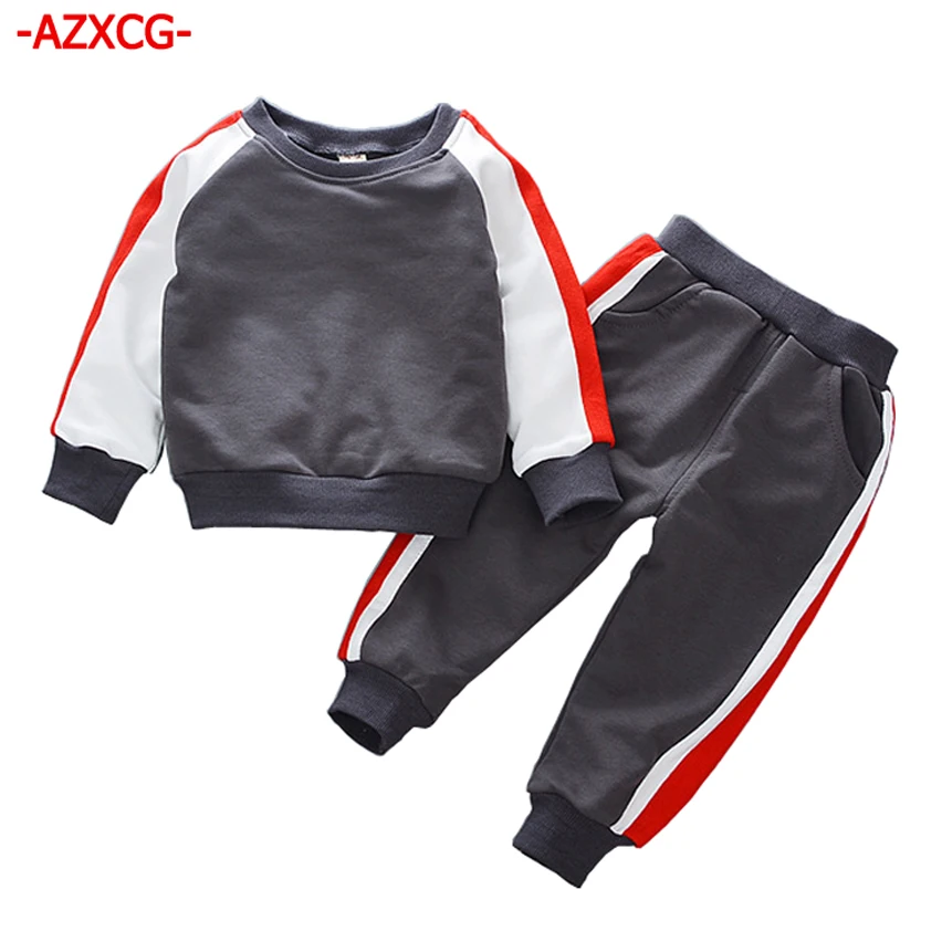 New 2018 Boys Sport Suit Children Autumn Winter Tracksuit Kids Long Sleeve Hoodie + Long Pant Sets For 1 2 3 4 Years Boy Clothes