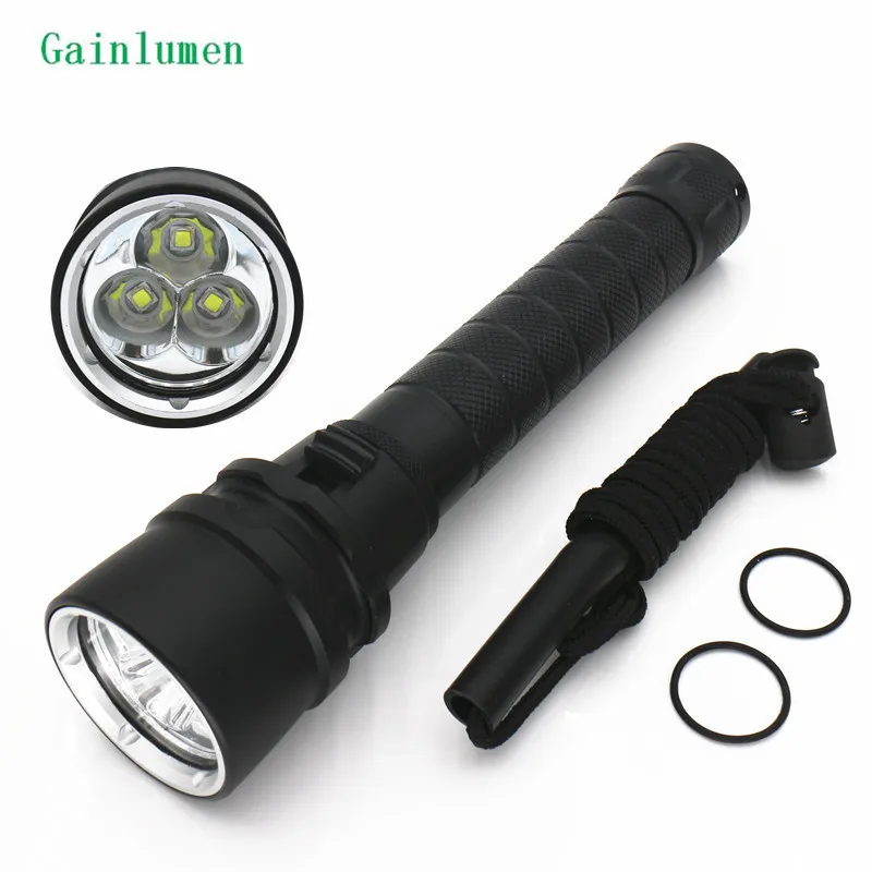 4000 люмен 3 x CREE XM-L L2 светодиодный фонарик для дайвинга светильник фонарь лампа |