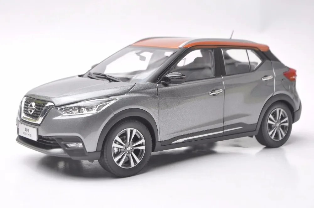 1:18 литая модель для Nissan KICKS 2017 Серый Мини внедорожник игрушечный автомобиль из