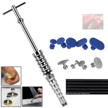 PDR Paintless Dent Repair Puller Kit Dent Puller Slide Hammer T-Bar Tool with 14pcs Dent Removal Pulling Tabs for Car Auto Body bar type puller