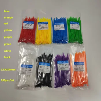 

CCZDSL free shipping plastic wire cable ties zip 8 color 4 inch 3*100mm self locking nylon cable ties zip ties cable wire nylon