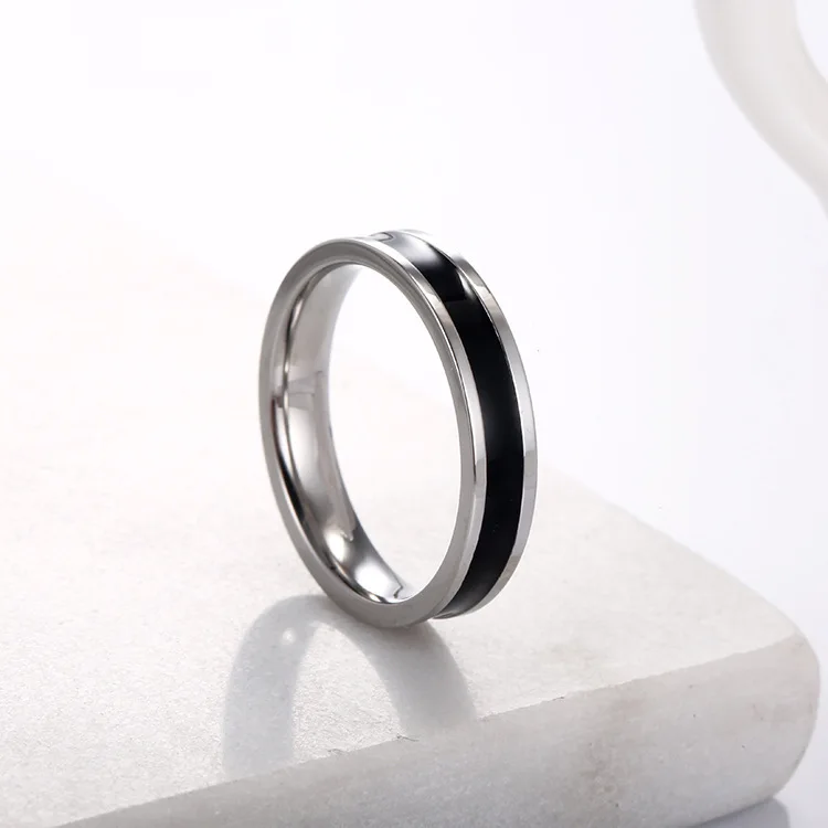 Классические черно-белые кольца, керамические титановые стальные кольца для влюбленных, простые кольца на палец для женщин/мужчин, кубическое обручальное кольцо