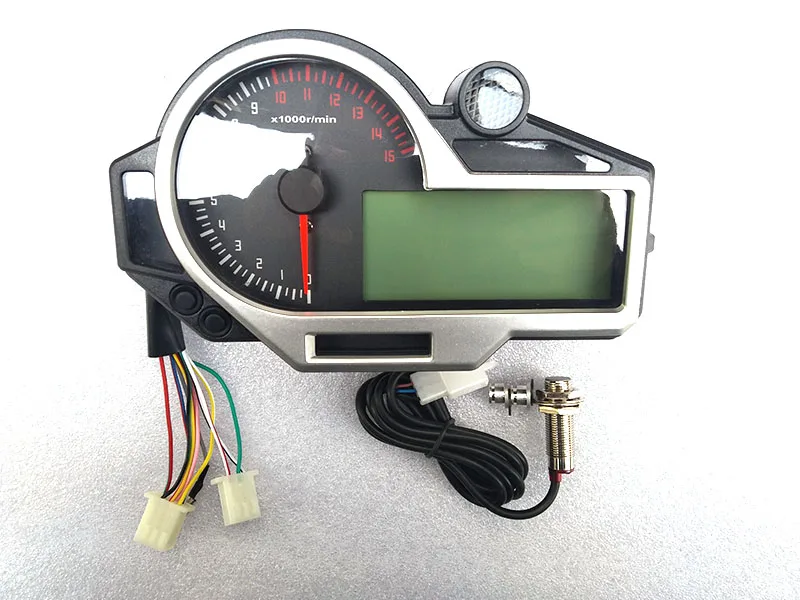 

TKOSM Motorcycle Colorful LED LCD N 1-6 Files Digital Speedometer Odometer Tachometer Water Temperature and Oil Instrumentation