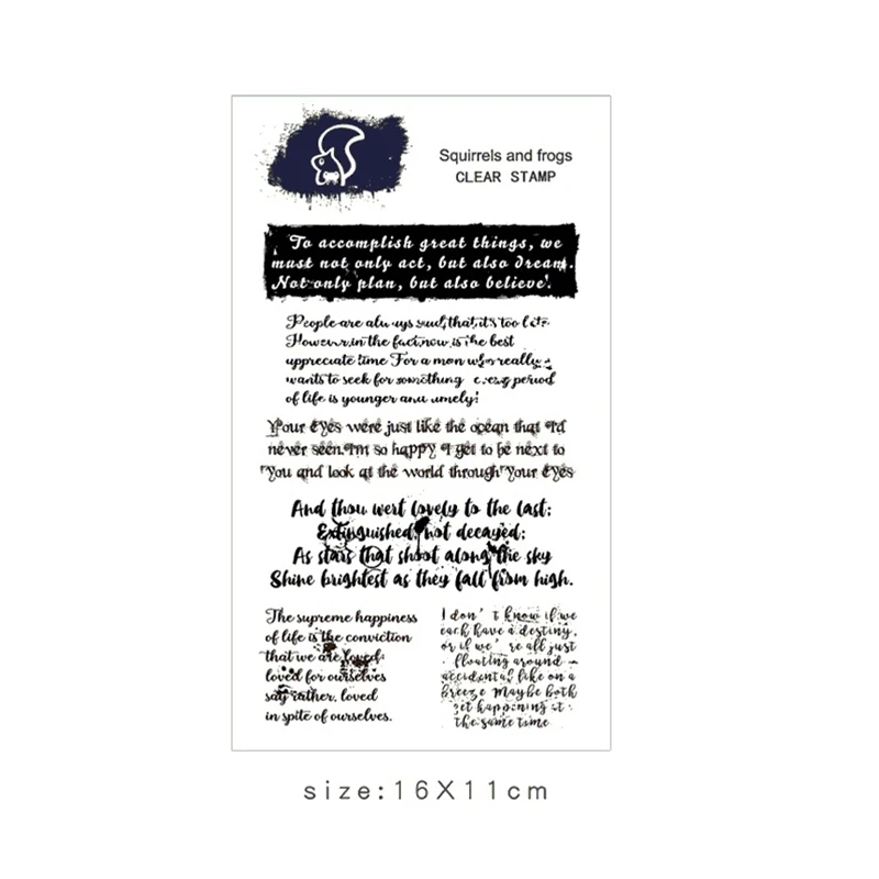 

New Sentence Phrase Rubber Clear Stamps Silicone Seal for DIY Scrapbooking Card Making Diary Book Paper Maker Stencil Template