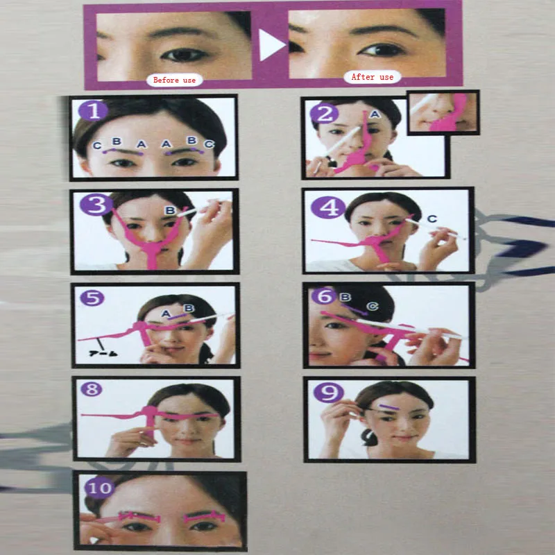 Hot Sale Eyebrow Shaper Tool Ruler, Eyebrow Shaper Brow Tracer Adjuster Beauty Eyes  (7) - 