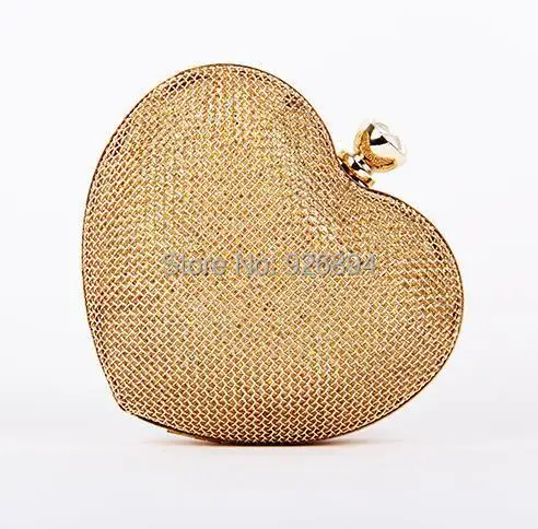 

Sweet fashion casual dress with heart-shaped metal party purse clutch evening bags women mini chain shoulder bag messenger bag