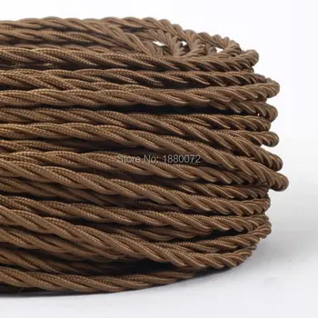 

2*0.75mm Vintage Twisted Braided cable Antique Style Cloth Fabric Lamp Cord