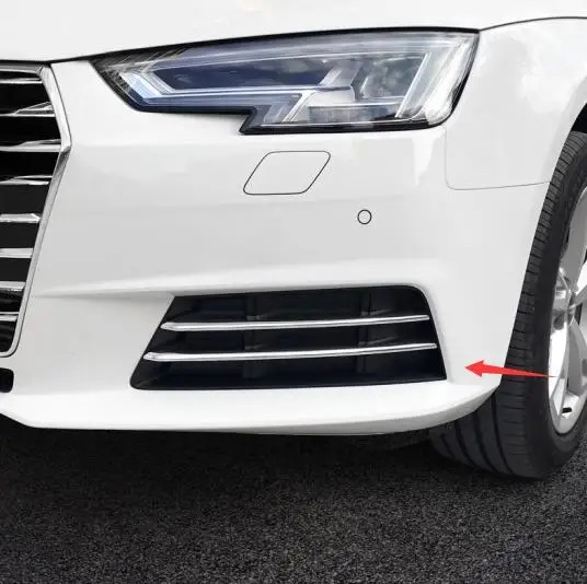 

ABS Chrome For Audi A4 b9 2016 2017 Car front fog lamp light strip Frame Panel Sequins Cover trim Accessories 4pcs