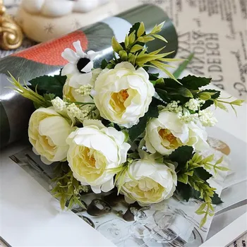 

Fake Mini Peony Bunch (6 stems/piece) Artificial Flowers Peonia with Foam Fruit for Wedding Home Showcase Display Flower