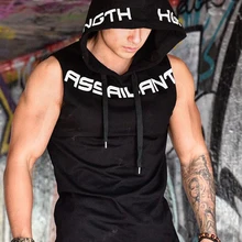 Новинка, Мужская толстовка для тренажерного зала, майки, толстовки без рукавов, с принтом, для бодибилдинга, фитнеса, мужской жилет, рубашки, повседневные толстовки