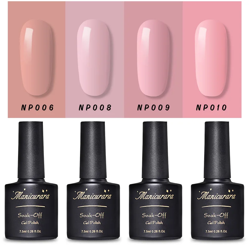 

Manicurara 4 Pcs/lot Soak Off UV LED Gel Varnishes Semi Permanent 7.5ml Gel Nail Polish Lacquer for DIY Nail Art Manicure Design