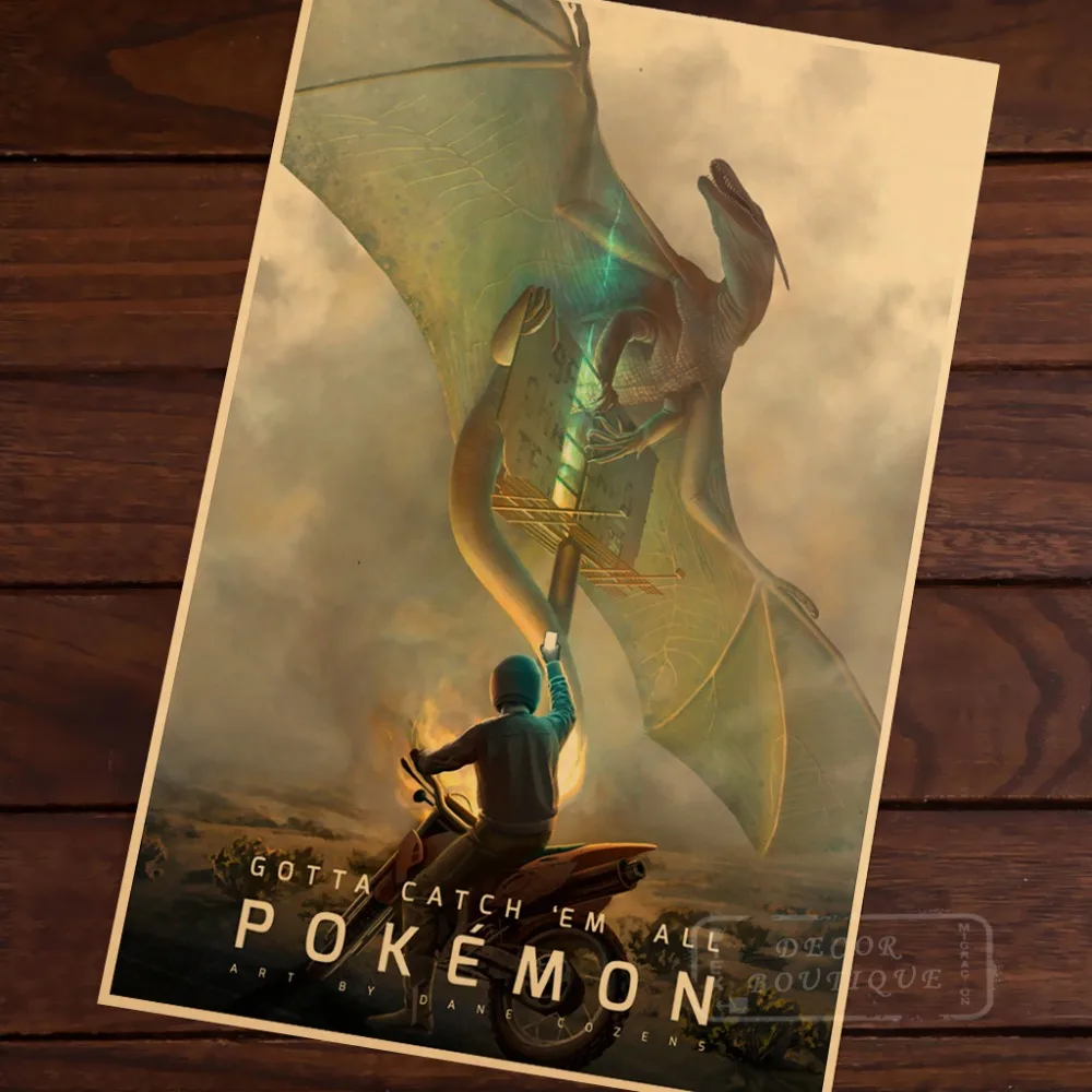 Постер в ретро-стиле Fight of Great карманное аниме Pokemongo винтажная холщовая рамка