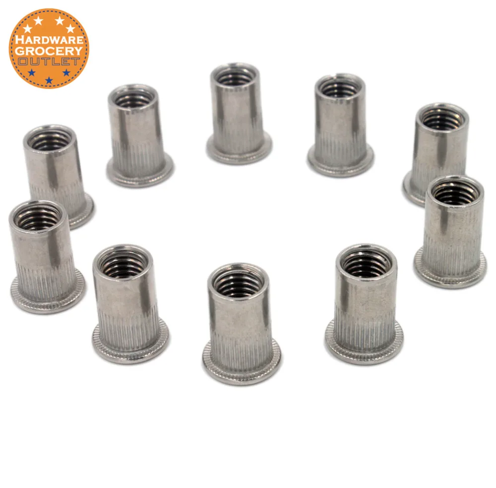stainless steel knurled flat head hexagon insert rivet nuts stainless steel knurled flat head hexagon insert rivet nuts