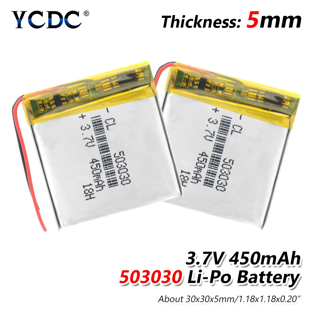 

1/2/4 Pcs 2019 New Li Ion Polymer Battery For Smart Watch GPS Game Player Power Bank Humidifier Mice 3.7v 503030 450mAh Bateria