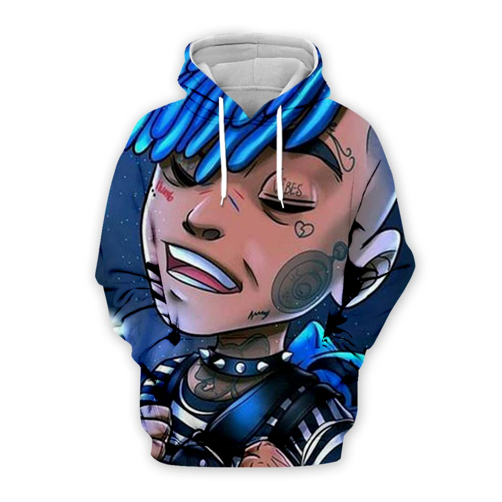 

New Cartoon anime XXXTentacion Print Harajuku 3d Hoodies Sweatshirt Revenge Kill Hip Hop singer hoodie Men/women casual pullover