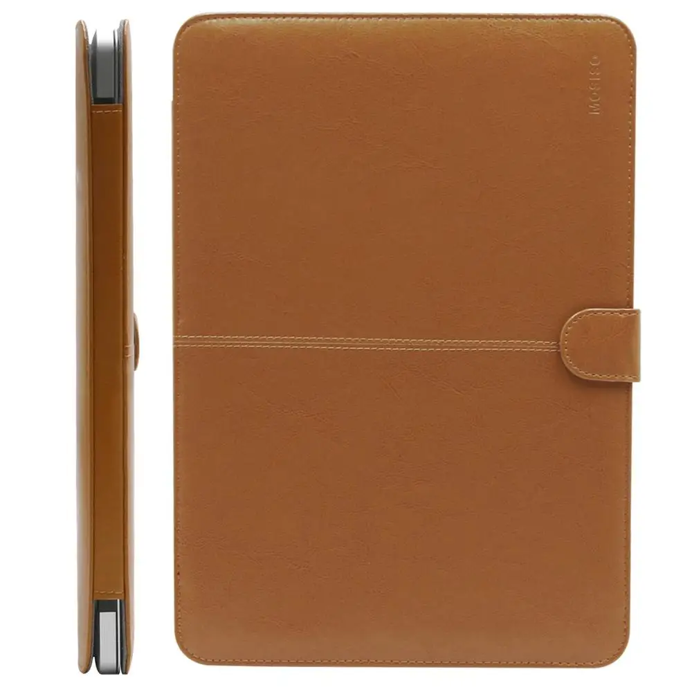 MOSISO для Apple MacBook Pro 12 13 15 Сенсорная панель Книга Фолио Защитный рукав чехол из искусственной кожи сумка чехол для нового Pro 13 15 - Цвет: Light Brown